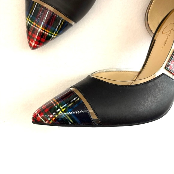 Jessica Simpson Leopard and Plaid Stiletto Point Toe Heel Pumps (10) - Picture 10 of 16